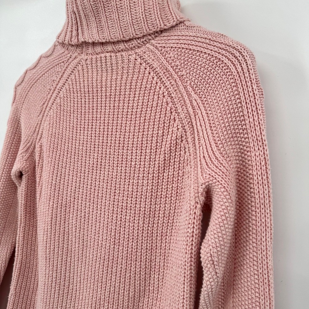 Talbots Petites Light Pink Cable Knit Turtleneck Sweater High-Low Hem Women's SP - Picture 7 of 10